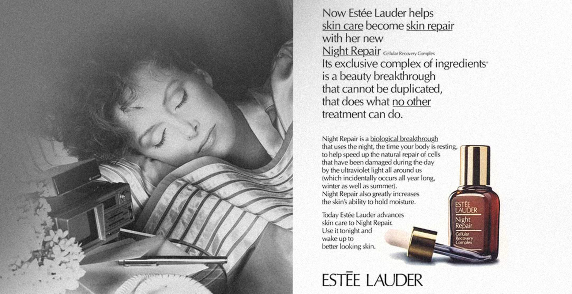 фото: рекламная кампания Advanced Night Repair, 1982 /&nbsp;Estée Lauder